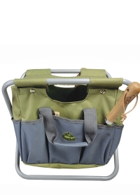 Садовый стульчик с сумкой для инструментов Grey GT85 от Esschert Design купить в интернет-магазине Consta Garden