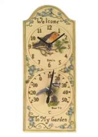 Часы уличные настенные с термометром Birdberry Smart Garden фото