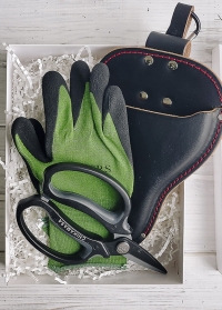 Подарок флористу Black & Green - флористические ножницы и чехол Chikamasa заказать в Consta Garden фото
