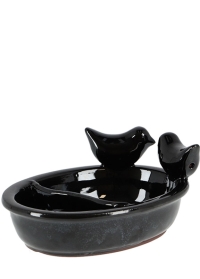 Керамическая купальня и кормушка для птиц Black FB568 Esschert Design фото