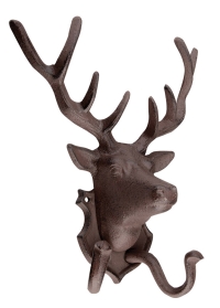 Вешалка настенная с 2-мя крючками Голова оленя DB42 от Esschert Design заказать в интернет-магазине Consta Garden