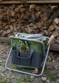 Складной садовый стульчик с сумкой для инструментов Grey GT85 от Esschert Design фото