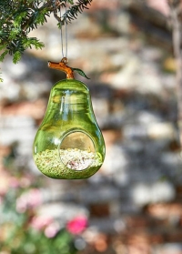 Декоративная стеклянная кормушка для птиц груша Pear by ChapelWood фото