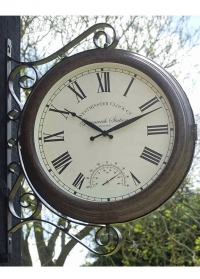 Часы большие станционные на кронштейне двусторонние Greenwich Station Smart Garden фото