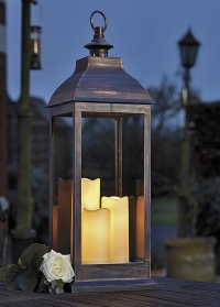 Фонарь со светодиодными свечами Giant Copper для дома и улицы Smart Garden (Великобритания) фото
